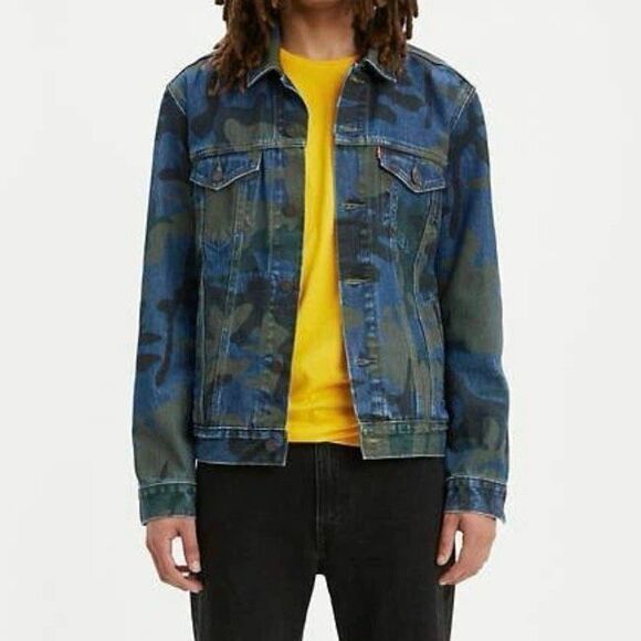 Levi’s camo jean jacket men’s size Medium - Picture 1 of 8